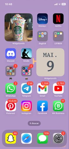 an iphone screen with many different icons on it