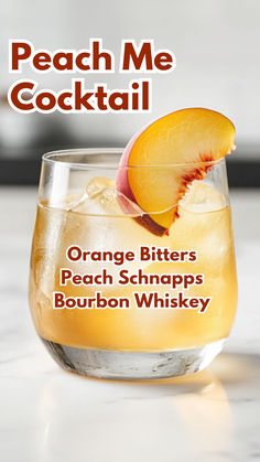 Peach Me Cocktail Extravagant Cocktails, Simple Cocktails, Peach Whiskey, Depth And Complexity, Orange Bitters, Cocktail Drinks Alcoholic, Whiskey Cocktail