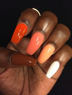 Multicolored Nails. Beautiful for fall. Multicolored Nails Fall, Fall Matte Nails 2024, Nails Acrylic Fall 2024, Cute Fall Nails Ideas Autumn, Fall Nails 2024 Brown, Ombre Fall Nails 2024, Fall Nails 2024 Orange, Nails Ideas Autumn, Fall Nails Ideas Autumn