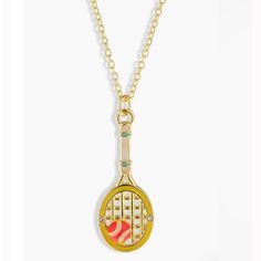 Baublebar Tennis Pickleball Racket Ball Enamel Gold Pendant Necklace Nwt Pretty Enamel Coloring Defines This Tennis-Racket Pendant That's Suspended From A Dainty Chain Necklace. 24" Length; 3" Extender Goldtone Plate/ Enamel/Glass ** Get $10 In Posh Credit By Entering My Code Kalifreshness When You Sign Up For A New Poshmark Account** 20% Discount Automatically Applied To Bundles Of 2 Items Or More Thank You So Much For Visiting My Closet! Bauble Bar Necklace, Baublebar Disney Earrings, Tennis Racket Jewelry, Dainty Chain Necklace, Gold Enamel, Gold Pendant Necklace, Gold Pendant, Womens Jewelry Necklace, Gold Tones