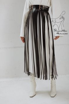 More belts by the link - https://www.etsy.com/shop/BrunetkaHarness?section_id=34179176 Festival Tassel Skirt, Luxury Chic Fringe Skirt, White Fringe Belt, Belts For Long Skirts, Crystal Fringe Belt, Fringe Corset Belt, Fringe Belt Outfit, Cowboy Cocktails, Tassel Skirt Outfit