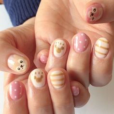 Gel Nails Kawaii, Nails Kawaii, Nails Kids, Kawaii Nail Art, Paint Easy, Nail Art Disney, Cute Gel Nails