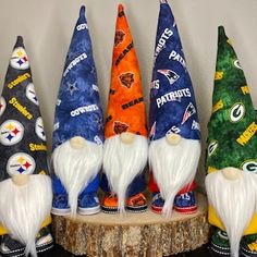 the nfl gnomes are lined up in different colors