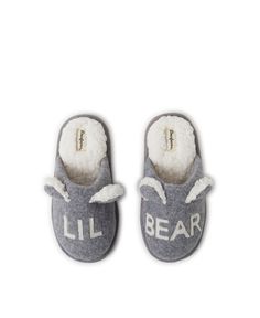 in stock Bear Family, Heather Grey, Pick Up, In Store, Buy Online, Slippers, Grey, Free Shipping