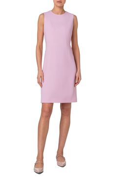 Cut from virgin wool crepe, this timeless sheath dress boasts the brand's signature minimalist style achieved through expert tailoring. 40" length (size 12) Hidden back-zip closure Jewel neck Sleeveless Lined 100% virgin wool Dry clean Made in Switzerland Designer Clothing Classic Dress With Concealed Placket, Wool Crepe, Jewel Neck, Nordstrom Store, Fabric Gifts, Free Fabric, Anniversary Sale, Double Face, Nordstrom Dresses