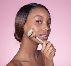 This facial workout kit features our popular Jade Facial Roller and Jade Sculpty Tool, the perfect duo to enhance your beauty and self-care rituals. "Love this set! I like that the tool has a small side too to de-puff my eyes." —Anna The facial massage(s) performed with this roller may help to: ✨Release facial muscle tension ✨Improve appearance of the skin temporarily & giving you a GLOW! Kit includes: - Jade Facial Roller - Jade Sculpty Tool About Jade Metaphysically, Jade is the stone of p Facial Workout, Jade Facial Roller, Skin Gym, Roller Workout, Jade Face Roller, Remove Dark Circles, Enhance Your Beauty, Face Roller, Facial Muscles