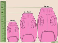 a pink dog house is shown with measurements for the size and height, as well as how to measure it