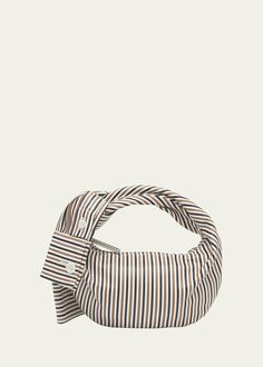 Bottega Veneta Jodie Mini Shirt Stripe-Print Top-Handle Bag Bottega Veneta Jodie Mini, Bottega Veneta Jodie, Bottega Veneta Bag, Creative Bag, Striped Bags, Pocket Bag, Printed Bags, Handle Bag, Diy Bag