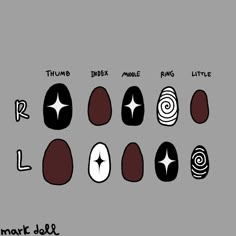 Simple Nail Design Ideas, Nail Designs Drawing, Nail Designs Grunge, Album Cover Nails, Paper Nails Design, Nail Template, Pretty Poison, Trends Nails, Band Nails