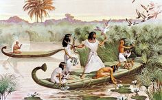 an image of native people in a boat on the water