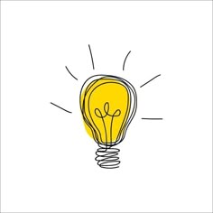 a drawing of a light bulb on a white background