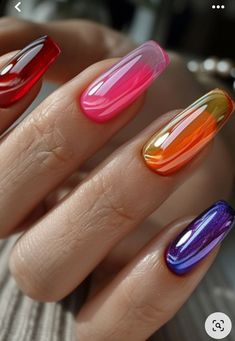 June Nails Ideas 2024, Colorful Nail, Jelly Nails, Summer Nails Colors, Fabulous Nails, Art Trends, Nail Art Summer, Cute Nail Designs