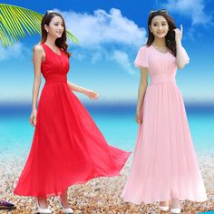 2017 summer new dress skirt v collar chiffon sundries women Bohemian beach skirt fairy skirt Holiday Sundress, Maxi Dress Holiday, Holiday Maxi Dress, Fairy Skirt, Beach Skirt, Bohemian Beach, Beach Maxi Dress, 2017 Summer, Fancy Dresses