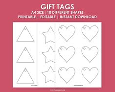 printable valentine's day gift tags with hearts and stars