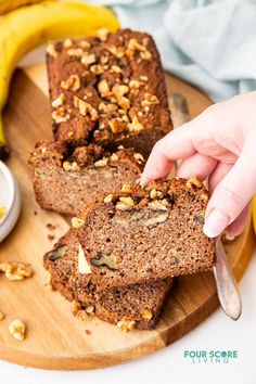 This keto banana bread recipe has tons of banana flavor, chopped nuts, and a tender crumb. It's a sweet, satisfying, and easy to make sugar-free treat. Keto Banana Bread Recipe, Keto Banana, Four Score, Keto Banana Bread, Sugar Free Treats, Cinnamon Nuts, Banana Bread Recipe, Banana Flavored, Low Carb Snacks