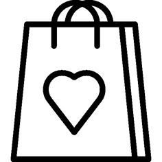 a shopping bag with a heart on it