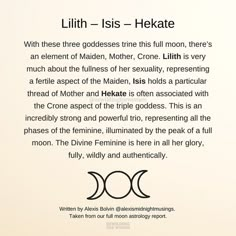 a poem written in black and white with the words,'liith - ists - hekate '