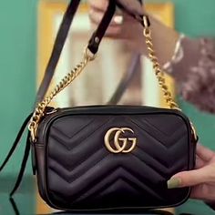 Original Gucci Black Gucci Shoulder Bag With Gold-tone Logo For Everyday Use, Gucci Black Satchel With Gold-tone Hardware, High-end Black Gucci Shoulder Bag, Elegant Gucci Bag With Gold-tone Logo Plaque, Gucci Black Bag With Gold-tone Hardware, Gucci Black, Bag Lady, Gucci, The Originals