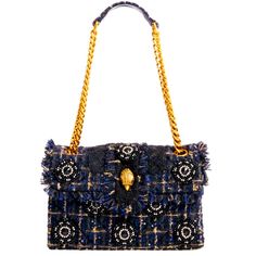 Kurt Geiger Embellished Navy & Black Tweed Unique Handbag With Gold Accent. Brand New With Tag Attached Purchased From Nordstrom Can Be Worn, Over Shoulder Or Crossbody Or As A Clutch Or Just A Regular Handbag Beautiful Interesting 3d Floral Pieces Kensington Tweed Conversation Piece Designer Piece Luxury Tweed Shoulder Bag, Luxury Tweed Evening Bag, Designer Black Tweed Bag, Designer Tweed Bags For Formal Occasions, Formal Tweed Shoulder Bag, Chic Tweed Evening Bag, Black Tweed Evening Bag, Chic Black Tweed Bag, Tweed Handbag