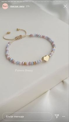 Silver Bead Bracelet Diy, Diy Stone Bead Jewelry, Bracelet Bussines, Aesthetic Bead Bracelet Ideas, Aesthetic Bead Bracelets, Aesthetic Bracelets Beads, Mostacillas Ideas, Gelang Manik Aesthetic, Beaded Bracelet Aesthetic