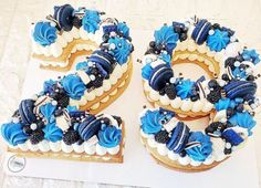 Custom Number Birthday Cake. Blue Cake Design Men Number Cake, Number Cakes For Boys, Number Cake, Zoe Cake