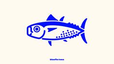 a blue fish on a white background