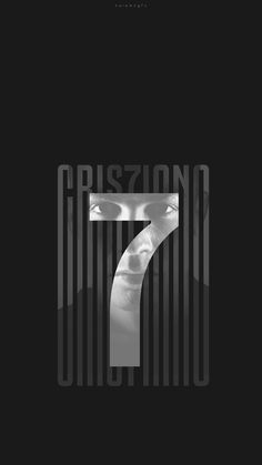 the number seven is in front of a black and white poster with stripes on it