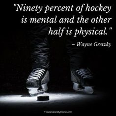 a person standing on top of a skateboard next to a quote from wayne gretsky