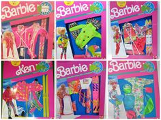 barbie dolls are shown in their original packaging