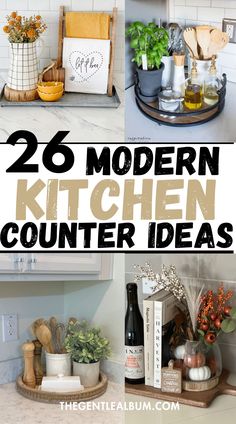 Looking for cute kitchen counter ideas? This post shows you 26 incredibly easy ways to decorate your kitchen counter with budget-friendly counter decor ideas! Whether you're looking for over the counter decor kitchen ideas, lazy susan kitchen decor, small kitchen island styling, or just want to know what to have on kitchen countertops decor, this post will give you the ultimate kitchen countertop inspo!