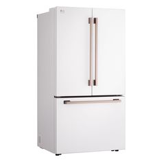 a white refrigerator freezer sitting inside of a kitchen