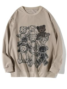 Selfie Pose, Drop Shoulder Sweatshirt, Men Sweatshirts, Men Hoodies, Pose Idea, Dropped Shoulder Sweatshirt, Bear Print, Dream Clothes