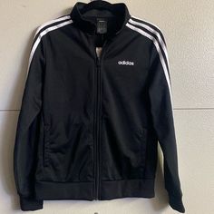 Nwt: Adidas 3 Strip Track Sweater Zipper Warm Inside Pet/Smoke Free Sweater Zipper, Black Adidas, Adidas Women, Sweaters For Women, Track, Stripes, Black White, Adidas, Pet