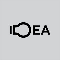 the word idea is written in black on a white background with an oval shaped outline