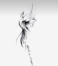 a black and white drawing of a bird with the word love on it's side