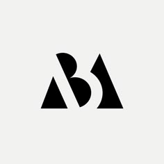 the letter b and a is made up of two black triangles on a white background