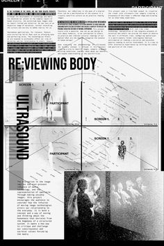 an advertisement for the re - viewing body, with images of people in black and white