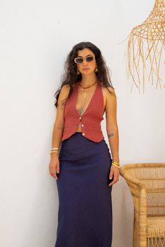 Hot Season, Look Boho Chic, Vrg Grl, Natural Fibres, Italian Summer, Linen Skirt, Looks Style, Lookbook Outfits