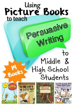 an advertisement for the middle and high school students to use persuasi writing in their books