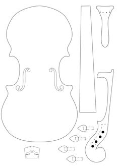 a violin cut out and ready to be made into a paper crafting activity for kids