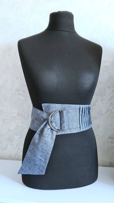 Obi Linen Jeans Blue BeltLinen Obi Denim BeltFabric WomanEtsy Obi Sash Belts, Denim Obi Belt, Fabric Belts For Women Fashion, Fabric Waist Belt, Dress Waist Belt, Pola Obi Belt, Fabric Belt Diy, Fabric Belts For Women, Obi Belt Diy