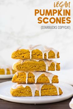 pumpkin scones stacked on top of each other