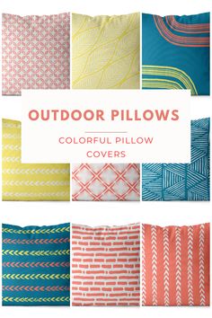 outdoor pillow covers with text that reads summer brights, outdoor pillow covers are easy to make