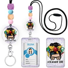 PRICES MAY VARY. 【Unique Design】The badge holder features teacher character pattern with words [TEACHER LIFE], it is stylish and cute. This breakaway key lanyard and ID card holder is the perfect way to add some personality to your daily routine and stay motivated throughout the day. 【Stylish Silicone Beaded Lanyard】Made of silicone and high-quality nylon rope, this cute neck lanyard is soft and comfortable to wear, suitable for various outfits and occasions. It features a stylish design with 3 Nurse Office, Badge Lanyard, Beaded Lanyard, Work Badge, Teacher Lanyard, Lanyard Keychain, Key Lanyard, Beaded Lanyards, Mother Birthday Gifts