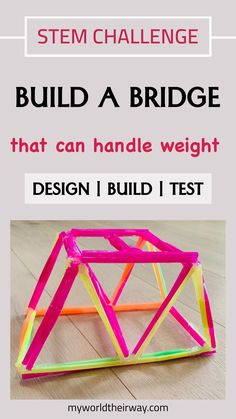 Building A Bridge Stem Activity, Building Bridges Stem For Kids, Bridge Activities For Kids, Science Structures, Straw Bridge Stem Activity, Straw Building