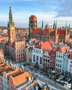 an aerial view of old european buildings in europe