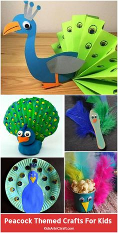 peacock themed crafts for kids to make