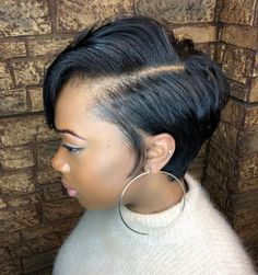 Prim And Proper Side-Parted Pixie Bob African American Short Hairstyles, Black Haircut Styles, Short Hair Styles African American, Brunette Pixie, Prim And Proper, American Shorts, American Hairstyles, Long Bob Hairstyles