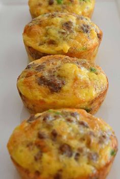 breakfast casserole muffins on a white plate with the title overlay