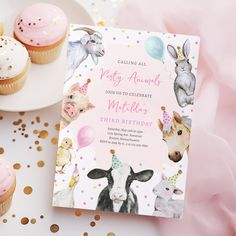 a pink and gold birthday party with cupcakes, muffins and cake